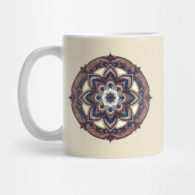 Mandala Brown Blue 4 by sapphire seaside studio